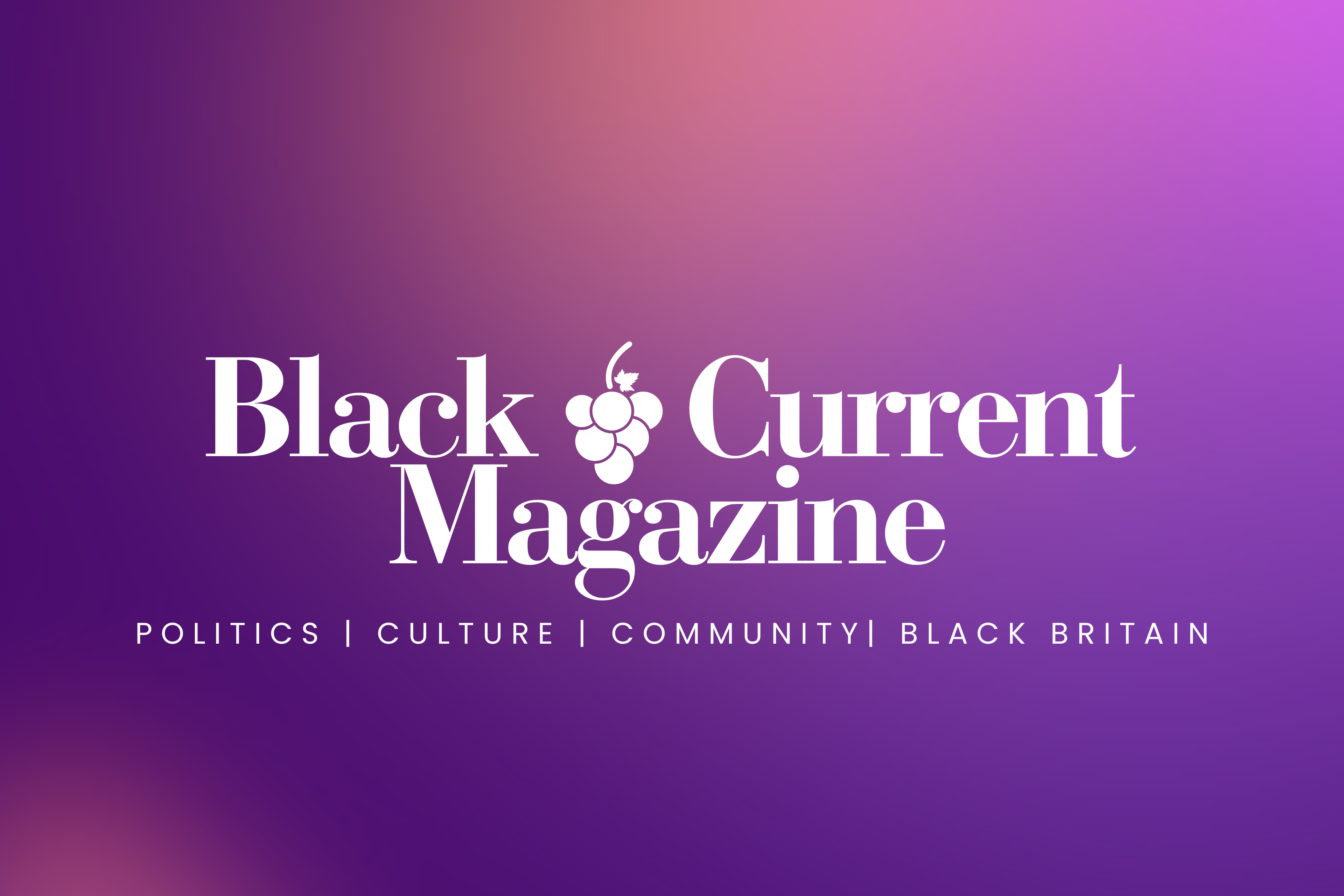 Black Current Magazine logo on a purple gradient background